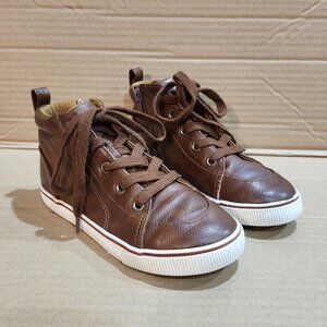 Size 13 Little Boys Brown Leather Sneakers